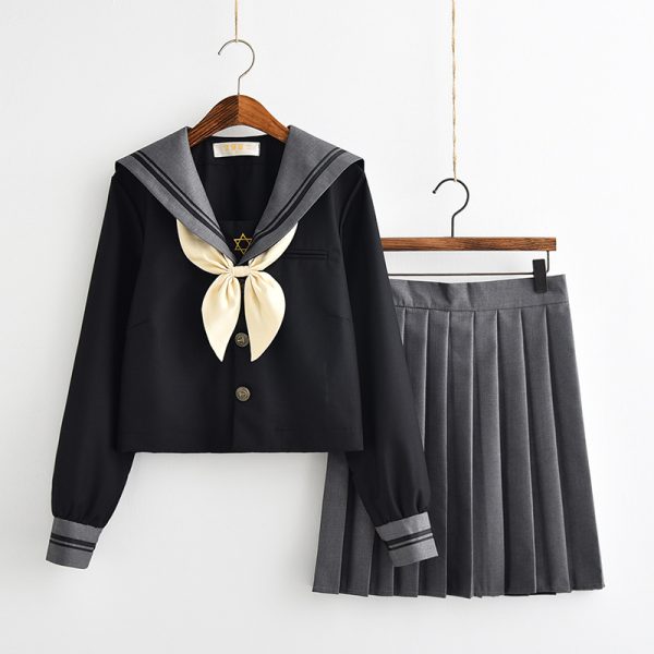 JK Uniform Academy Suit, Japanese Soft Girl Sailor Uniform, Japanese Kansai Collar Long Sleeve Female Student School Uniform - Image 5